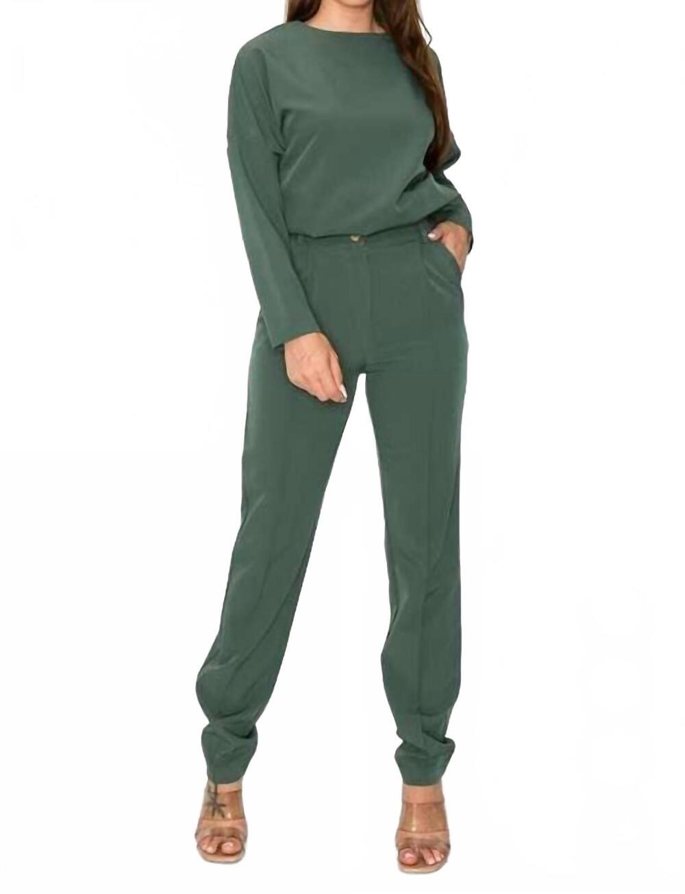 NEW RIVIR crop top and pants set in olive